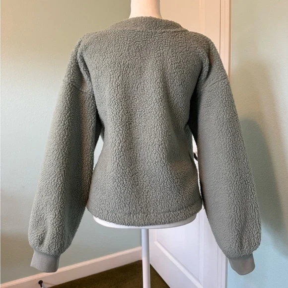 Madewell Sage Green Fleece Jacket - Picture 2 of 4